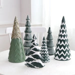 Mini arbre de Noël en résine pour décoration de bureau jaune fluo