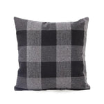 housse coussin carreaux géométriques bleu marine blanc rustique décontracté salon chambre voiture 45x45cm