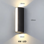 applique murale led noire ip65 contemporaine aluminium étanche 4w 110240v