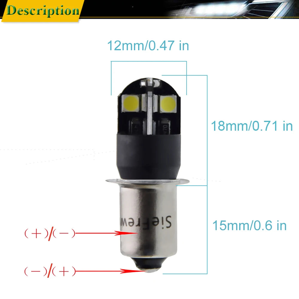 ampoule led blanc 420lm 8smd 3030 p13.5s pr2 adhésif moderne sans polarité 6v
