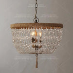 suspension lumineuse vintage cristal blanc doré classique tressé chambre cuisine