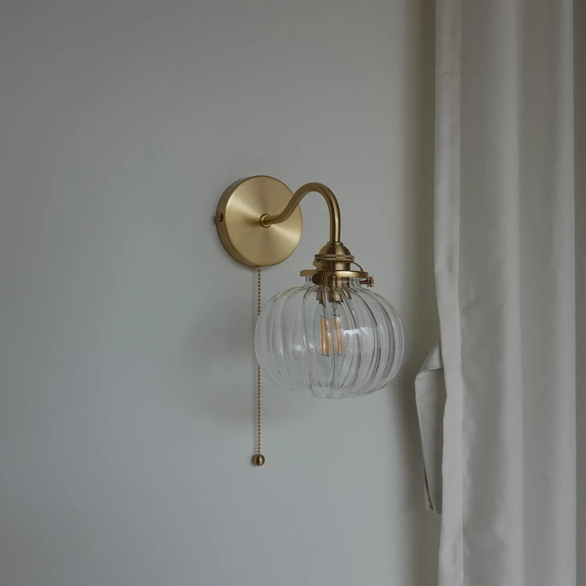 lampe murale moderne or transparent interrupteur cordon certification ul ccc cqc vde fcc cem
