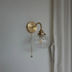 lampe murale moderne or transparent interrupteur cordon certification ul ccc cqc vde fcc cem