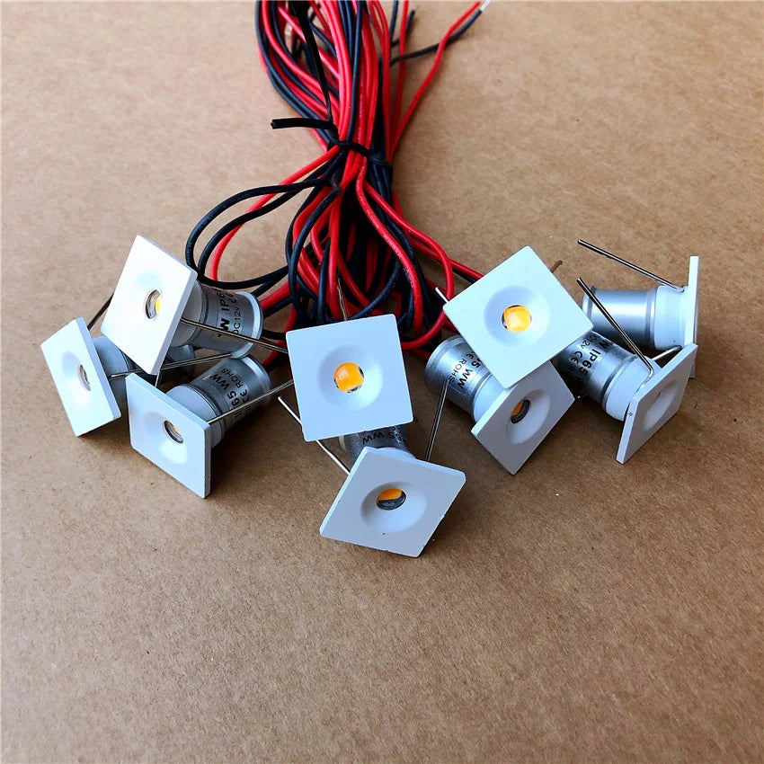 éclairage led mini downlight blanc moderne 12v 1w opaques câbles