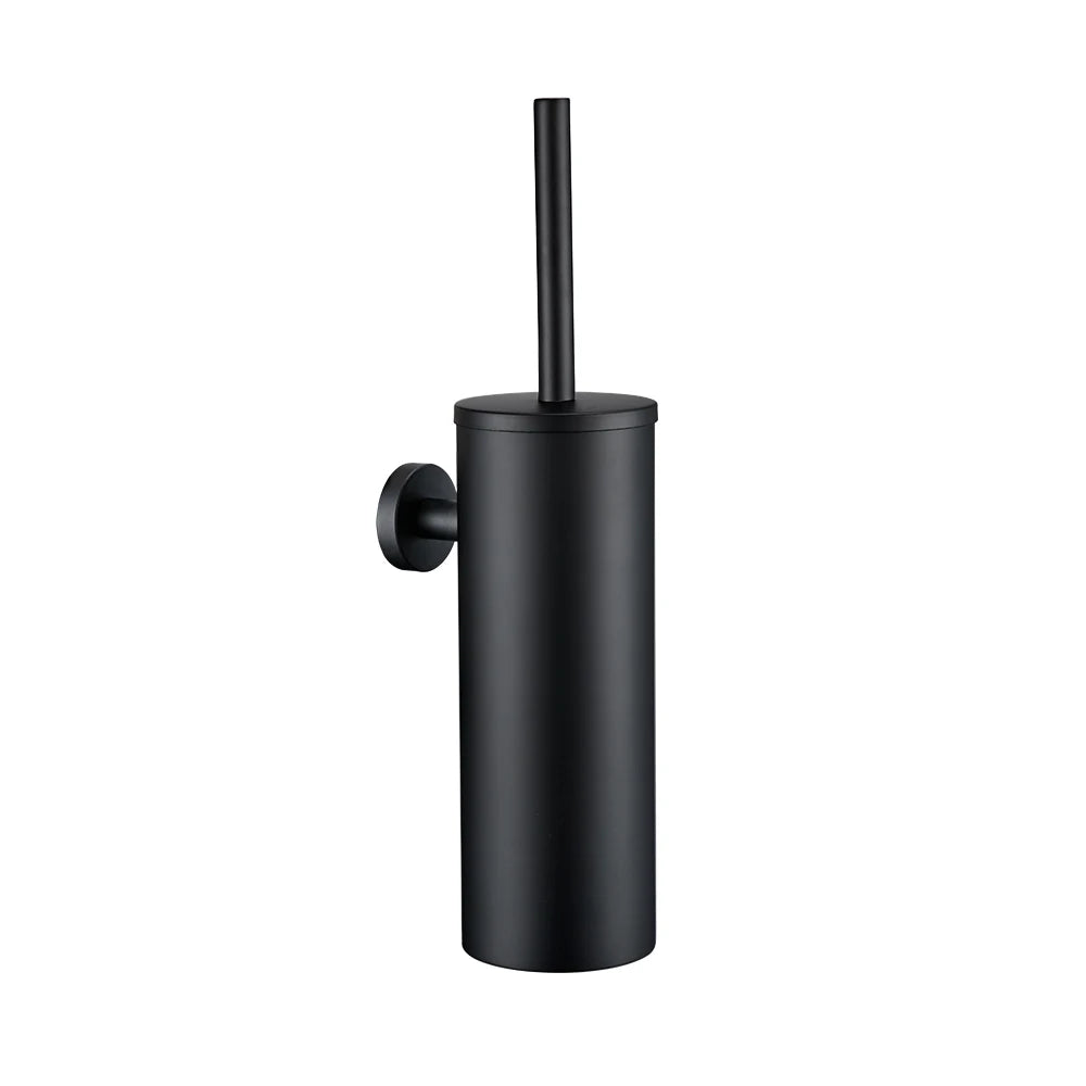 brosse wc murale acier inoxydable noir mat minimaliste salle bain porte brosses fixations