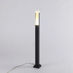 lampe sol moderne éclairage public led étanche ip65 noir base carrée câble électrique flux