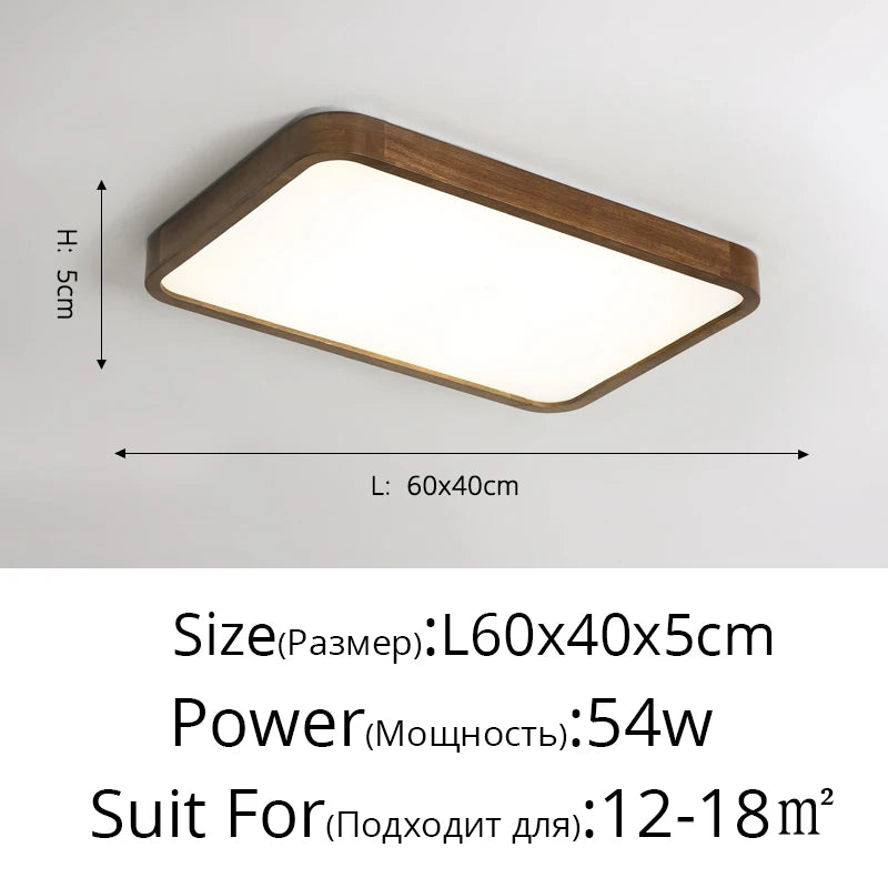 plafonnier led moderne rond carré bois chêne grain opalescent 30cm 60cm télécommande
