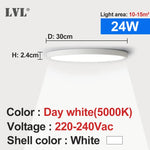 plafonnier led moderne blanc 220v 12w 18w 24w 32w 5000k 2000lm 30m²