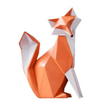 figurines renards géométriques modernes résine orange blanc décoratives chambre maison