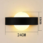 applique murale moderne noir blanc rectangulaire ronde 90 260V LED 60 249 lumens chambre
