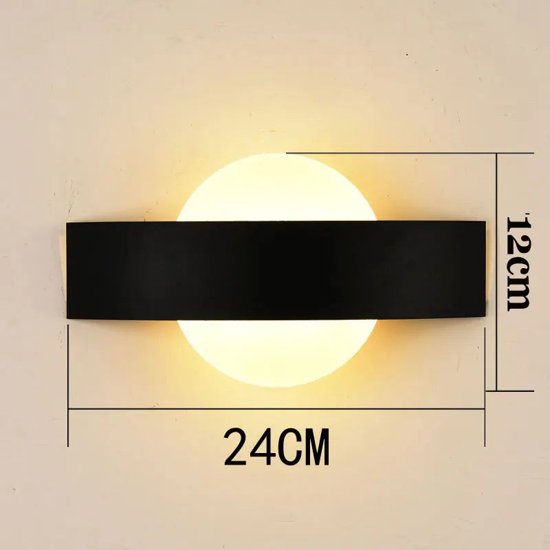 applique murale moderne noir blanc rectangulaire ronde 90 260V LED 60 249 lumens chambre
