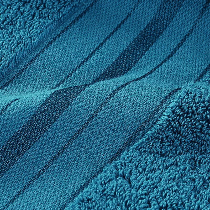 serviette bain coton rapide bleu marine rayures moderne grande taille lavable