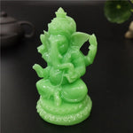 statue ganesha résine vert clair sculpture détaillée dieu hindou traditionnelle décoration maison jardinéléments décoratifs