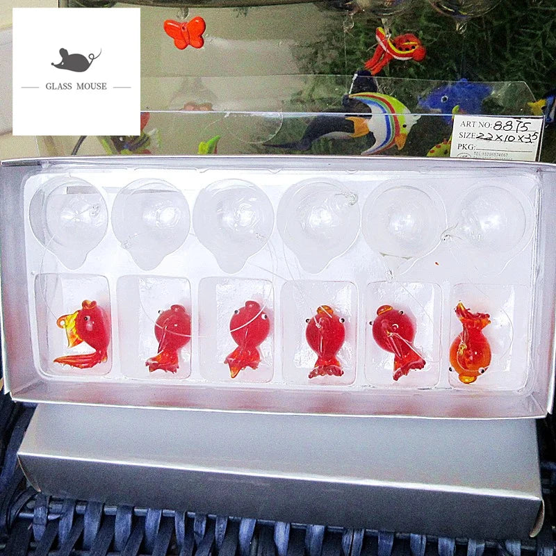 boules noel verre poissons decoratives transparentes artisanal animaux poissons colorés festive