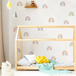 stickers muraux arc ciel multicolores enfants decoration moderne vinyle