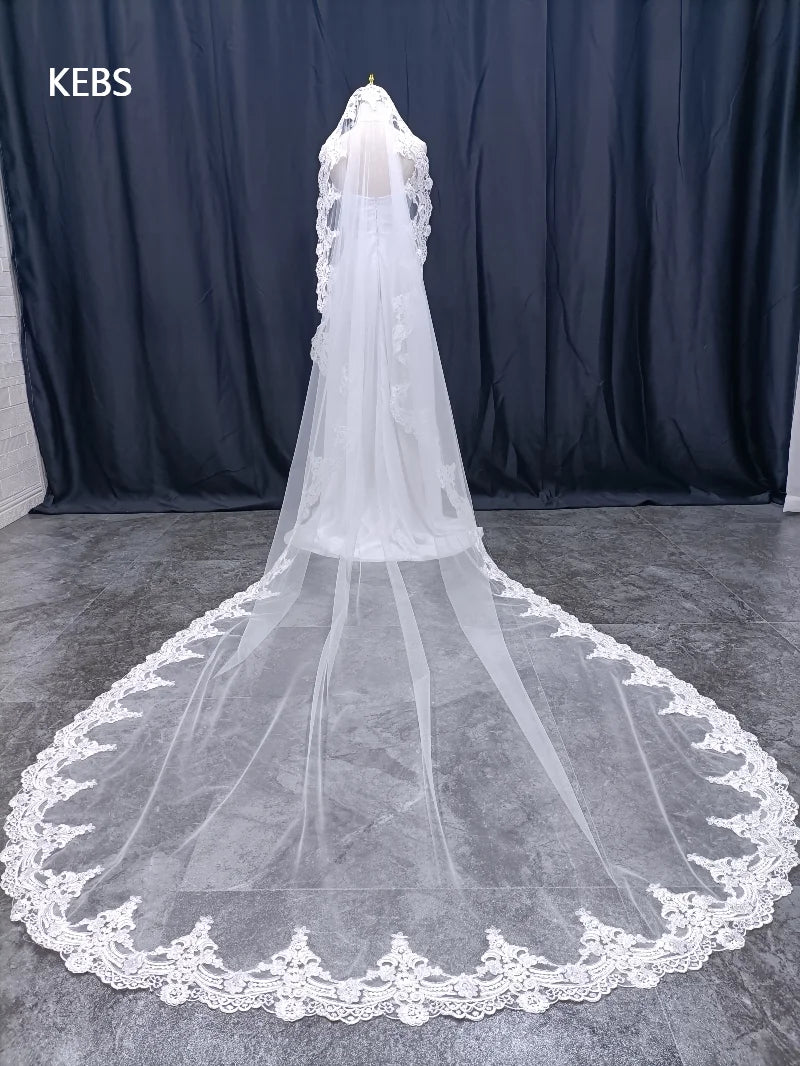 voile mariée dentelle fine blanc crème classique clips métalliques translucide adultère femme
