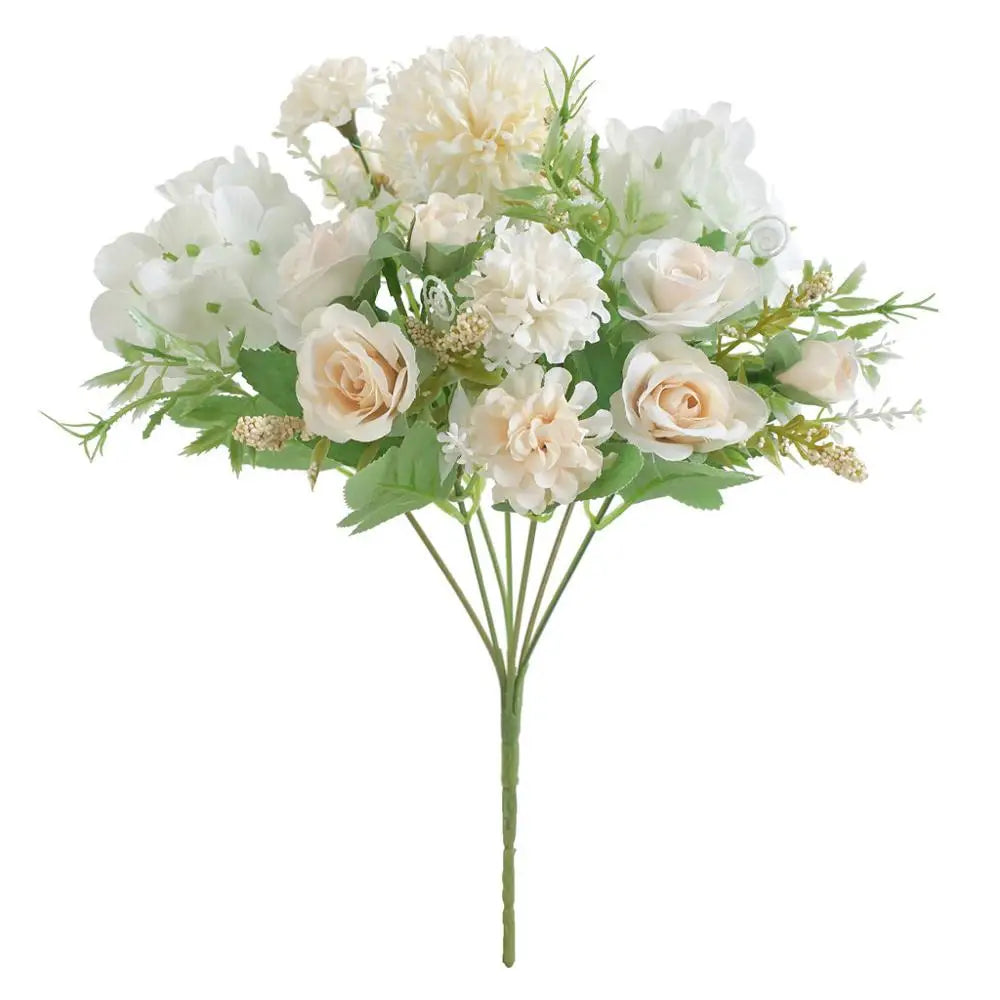 bouquet fleurs artificielles rose clair blanc bleu vert decoration maison classique romantiqueintérieurévénementmariage