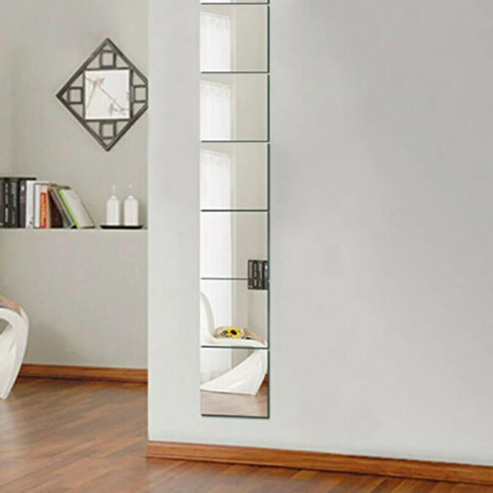 miroirs modernes autoadhésifs blancs bleus transparents pièces décoration mur carreaux facile