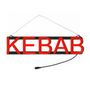 décoration murale panneau kebab led rouge lettres relief moderne publicitaire