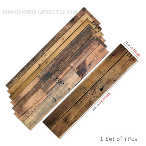 autocollant adhésif sol escalier bois rustique vintage décoration intérieur panneau murale protection marche maison