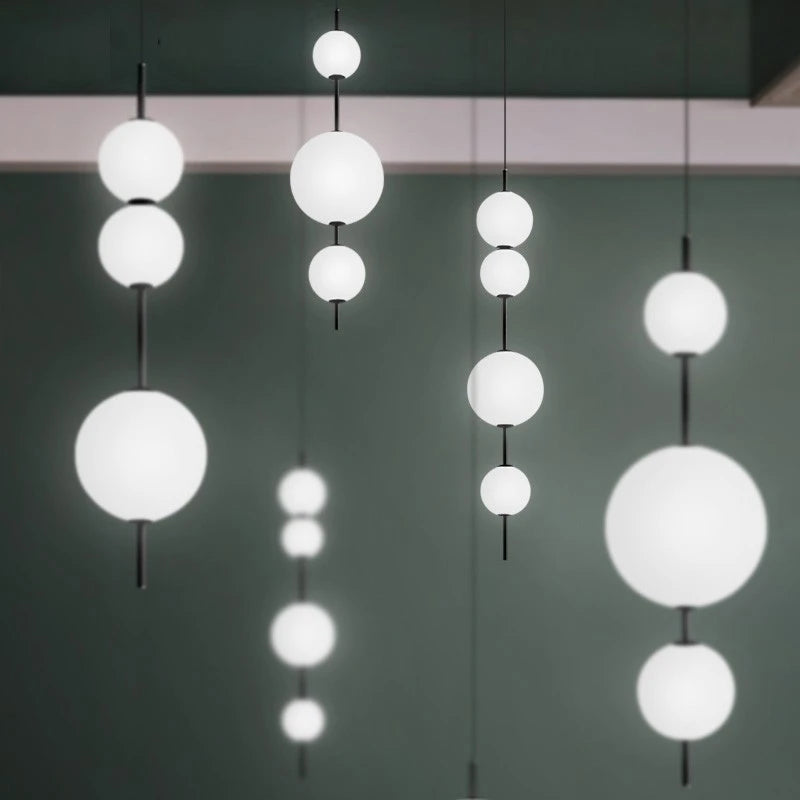 lumière suspendue led moderne minimaliste blanc noir chambre salon étudehôtel
