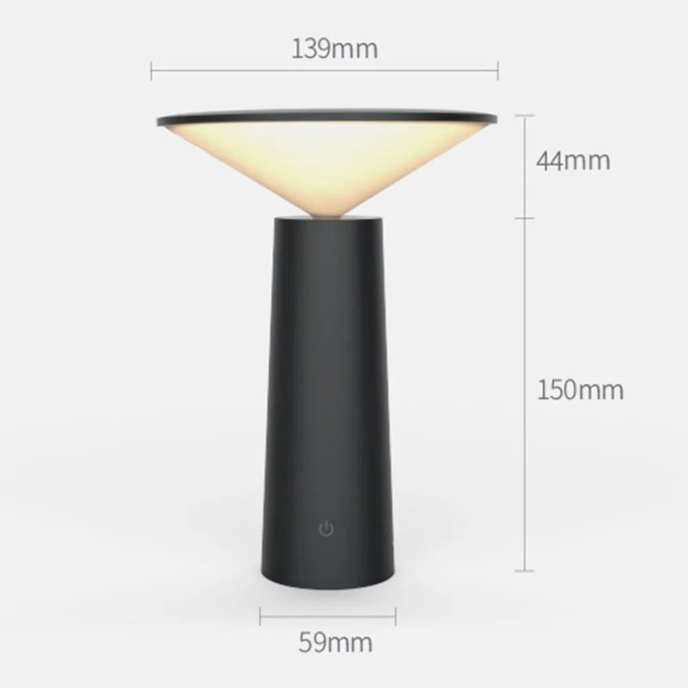 lampe table led rechargeable interrupteur tactile noir blanc moderne minimaliste