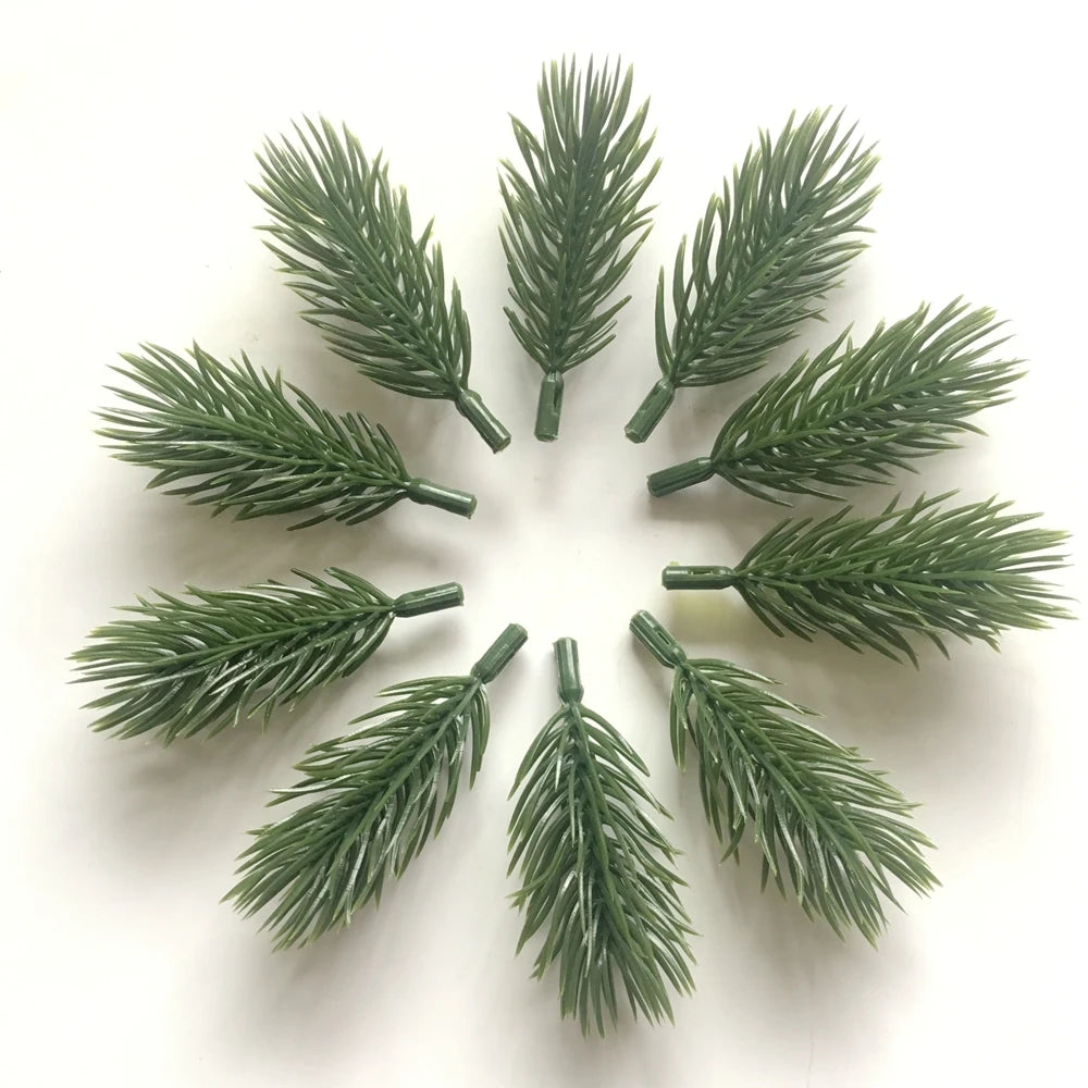 décoration intérieure branche artificielle sapin feuilles vert naturelle clips diy 50 pièces festive mariage