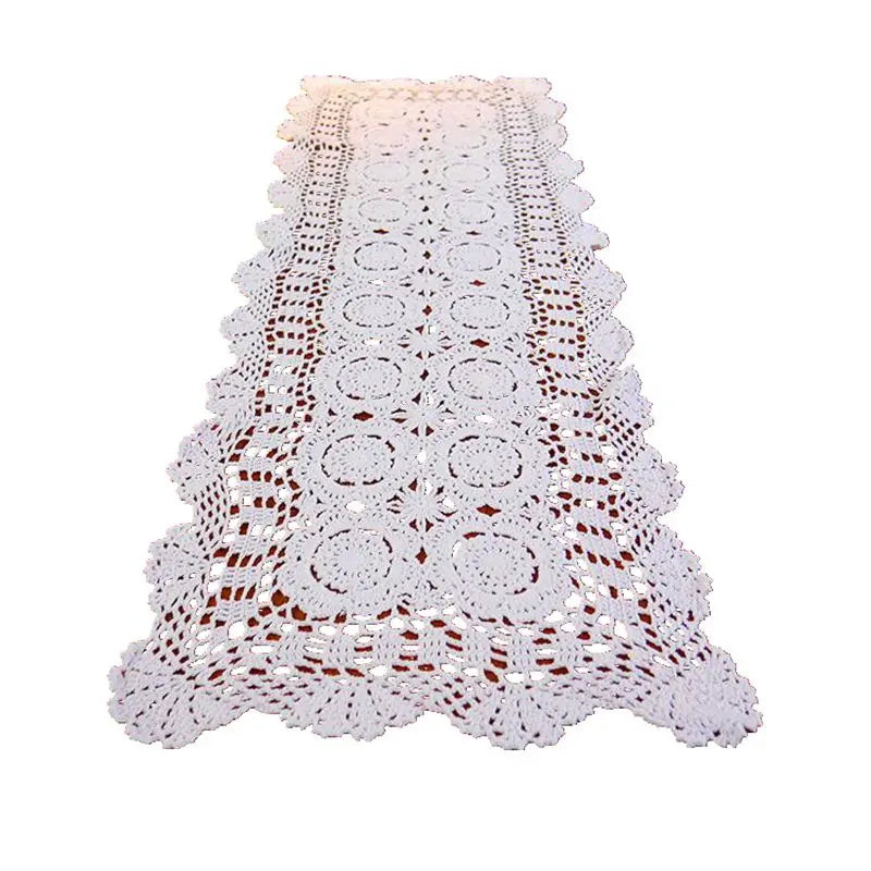 serviette table coton crochetée motifs floraux vintage beige clair réutilisable table manger mariage fête