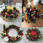 décoration noël couronne branches pin feuilles baies bougies naturel extérieur festive arrangement