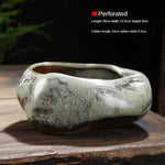 pot plante céramique glacé moderne minimaliste vert gris matériau poterie sans trou