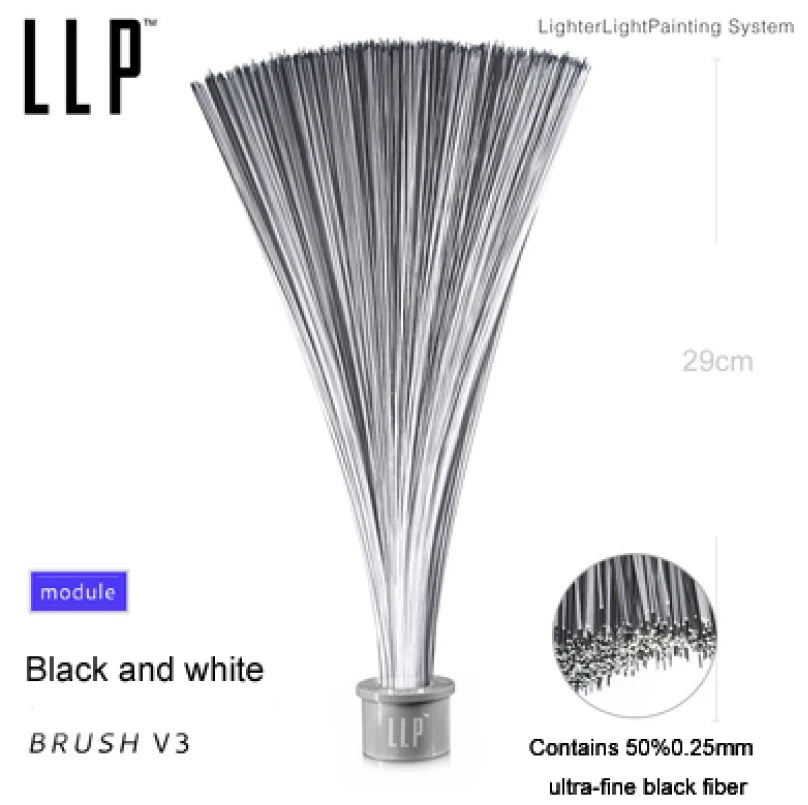 brosse lumineuse fibres optiques blanche moderne adhésif connecteur 29cm photographie portrait tiktok graffiti
