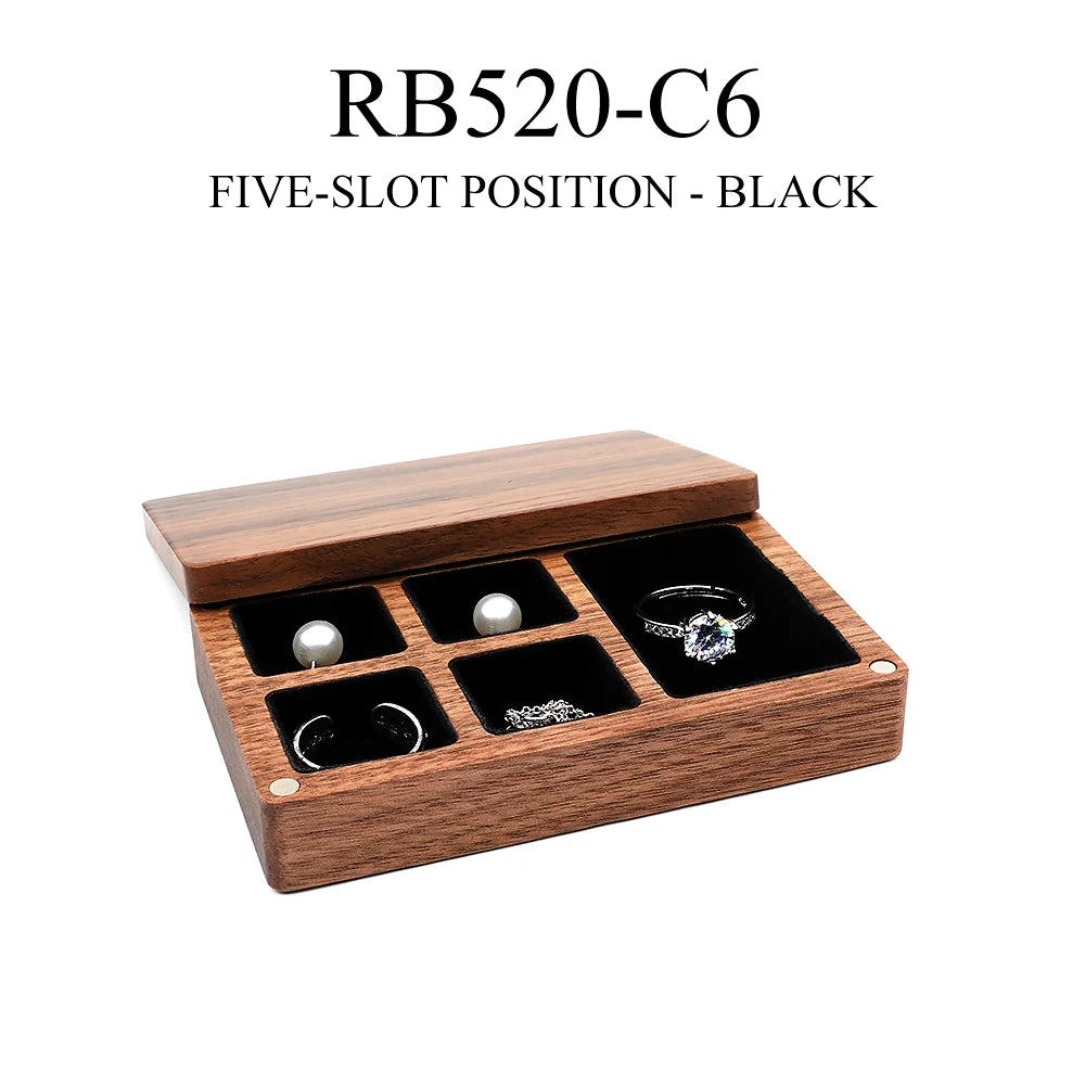 boîte bijoux bois compartiment verre bague collier boucle d'oreille cadeau