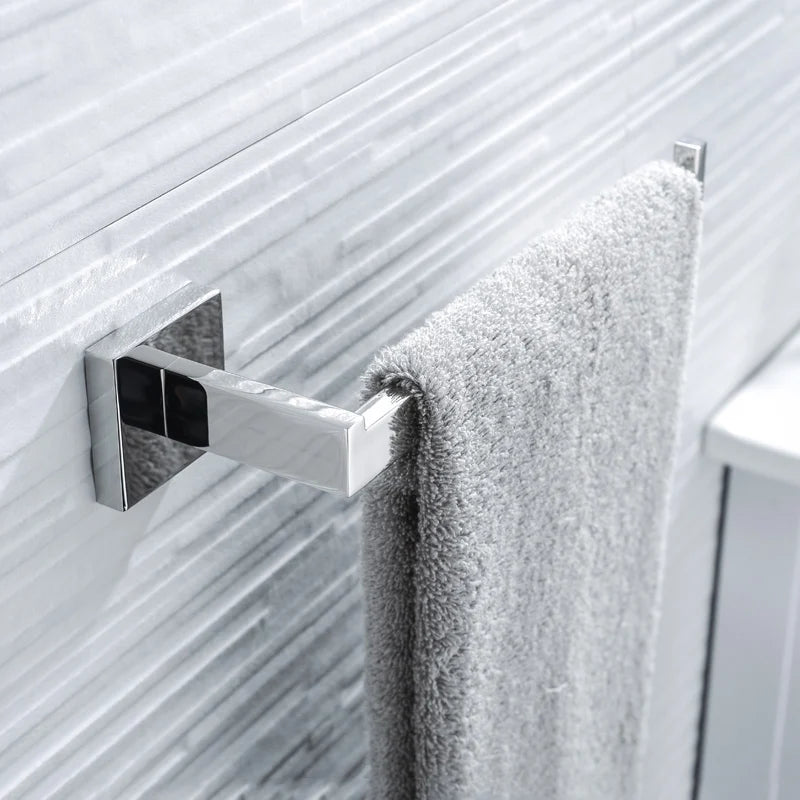 accessoires salle bain chrome modernes porte serviettes porte savon porte téléphone barres crochets vis