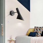 applique murale moderne minimaliste noir blanc fixée mur interrupteur bouton led chambre cuisine étude