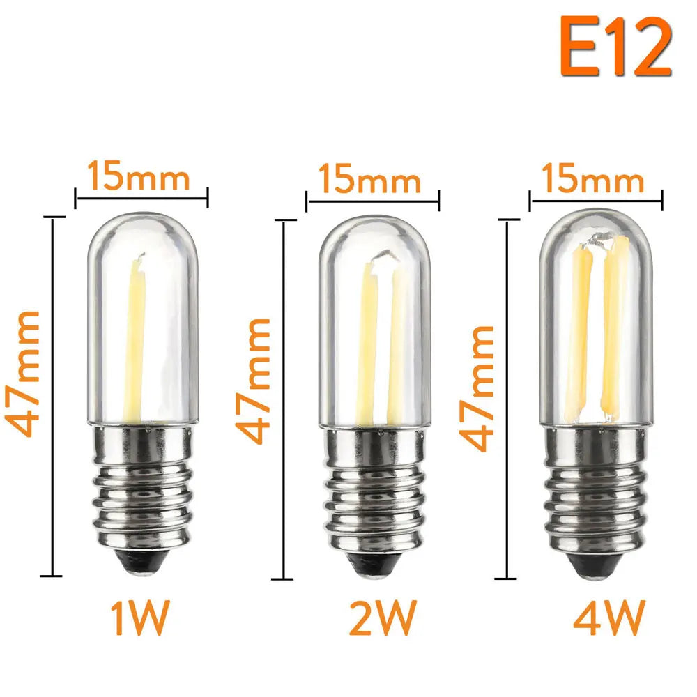 ampoule led filament doré edison réfrigérateur machine coudre base e12 e14