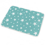 tapis imperméable bébé étoiles nuages animaux moderne turquoise gris blanc
