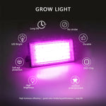 lampe led croissance plante 50w noir blanc rose grille alu moderne clips fixations