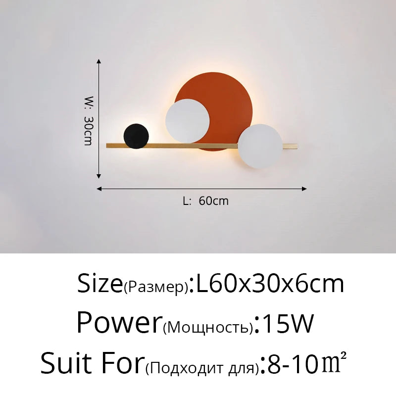 lampes murales décoratives modernes LED noir blanc vert foncé orange éclairage ambiance chambre salon