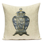 housse coussin carrée décorative motif paon bleu vert violet canapé salon moderne
