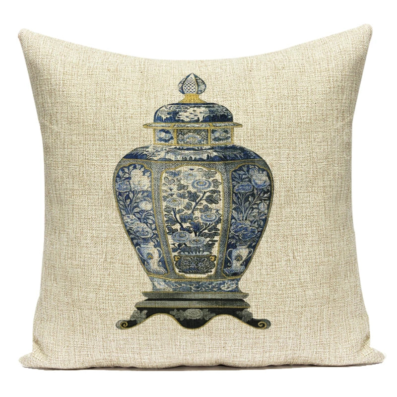 housse coussin carrée décorative motif paon bleu vert violet canapé salon moderne