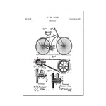 Brevet de vélo C. D. Rice, avec des détails techniques et mécaniques illustrés.