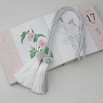 ruban franges classique polyester vert foncé beige gris clair bleu marine or argent bleu