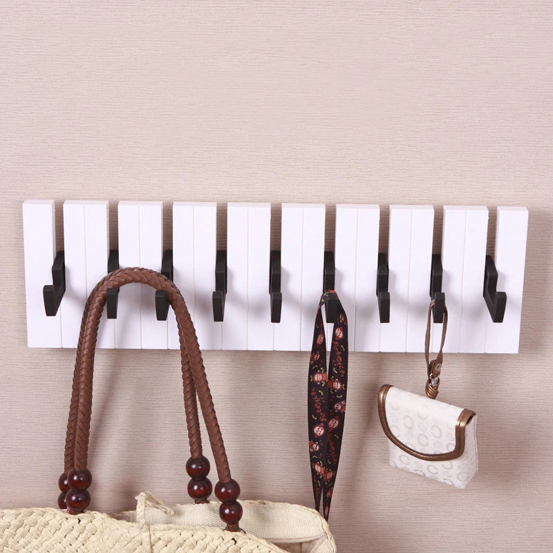 Porte-manteau magnétique en bois de style piano