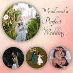 autocollants personnalisables blanc vert bleu rose noir fleurs cercles textes anniversaire mariage baptême round