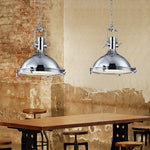 lampe suspendue industrielle vintage or argent noir métal brillant e27 étude salon chambrehôtel
