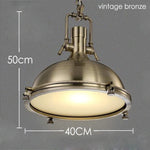 lampe suspendue industrielle vintage or argent noir métal brillant e27 étude salon chambrehôtel