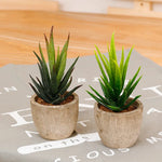 plantes succulentes artificielles vertes modernes mini bonsaï décoration maison feuilles pointues arrondies pot céramique