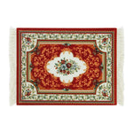 tapis floral orné anti dérapant rouge blanc vert bleu noir tissu caoutchouc