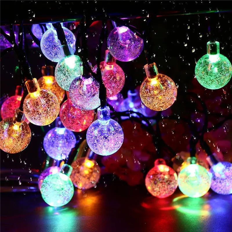 guirlande lumineuse solaire 100 leds multicolore translucides moderne clips extérieur jardin
