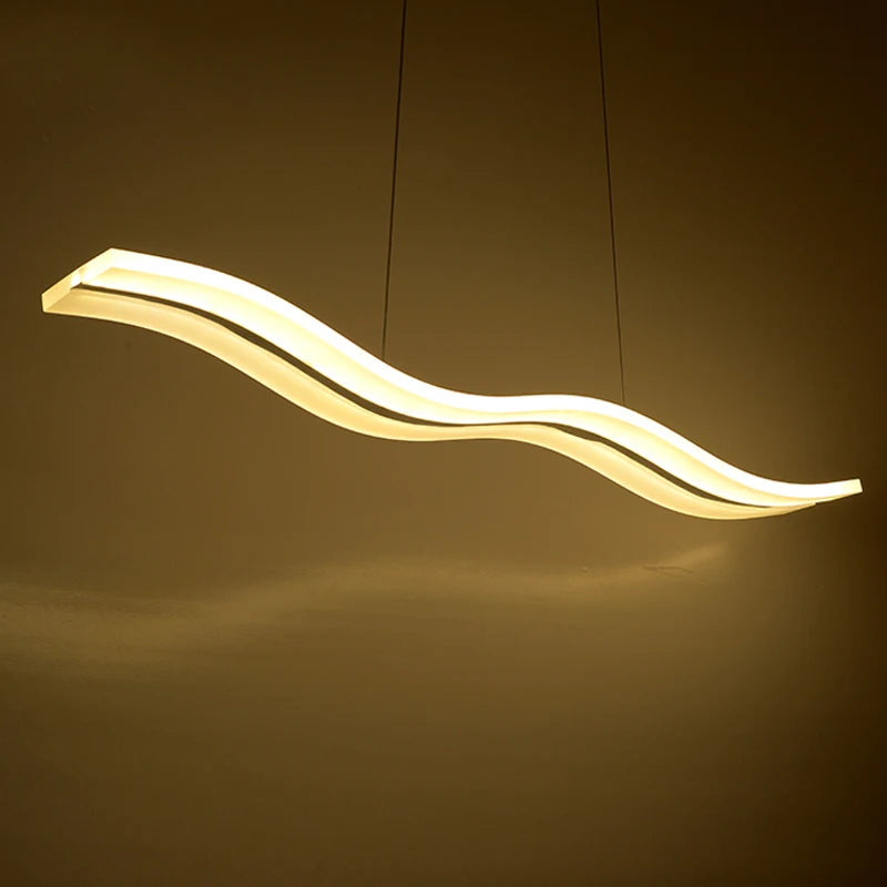 suspension lumineuse moderne blanc ligne ondulée acrylique 90 260V dimmable chambre salon